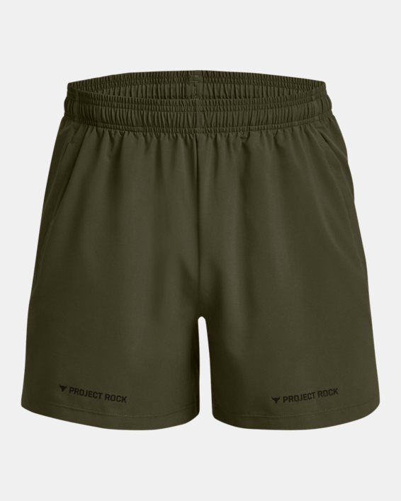 Men's Project Rock 5" Woven Shorts in Green image number 5
